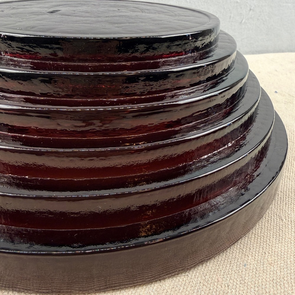 Blenko 9608L Amethyst Step Bowl Large Matt Carter - Picture 4 of 8